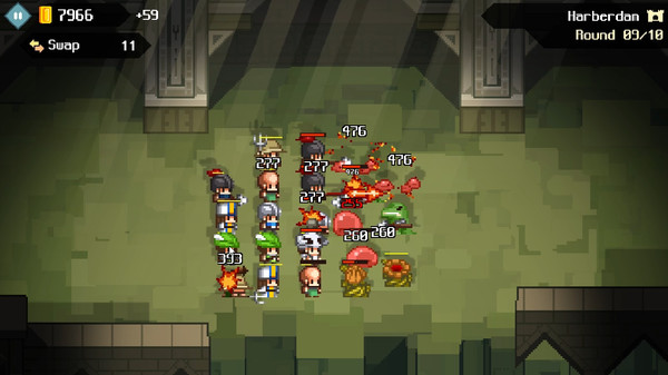 ‘머지앤블레이드’에서는 머지가 끝나면 병합된 캐릭터들이 몬스터와 자동으로 전투한다. 사진/매직큐브 제공.