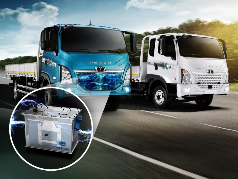 HD현대인프라코어의 배터리팩이 탑재될 예정인 타타대우상용차 준중형 트럭. 사진/HD현대인프라코어