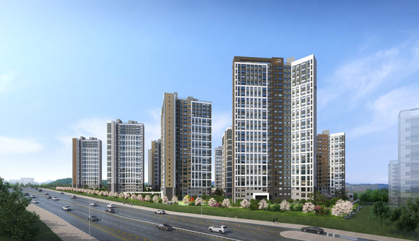 중견건설사들이 시행·시공을 모두 맡는 자체사업에 주목하고 있다. 사진은 우미건설이 자체사업으로 공급한 오산세교우미린센트럴시티의 투시도.