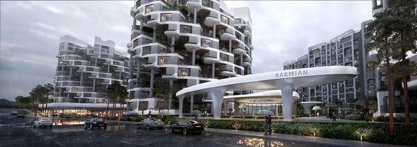 래미안 글로우힐즈 한남 원형 타워의 플로랄 리프 게이트. 사진/삼성물산