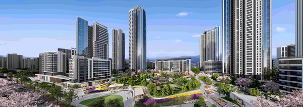 10대 건설사가 맞부딪치는 도시정비사업의 판도가 바뀌었다. 전통의 강자 현대건설을 제치고 삼성물산 건설부문(이하 삼성물산)과 롯데건설이 1·2위를 굳혔다. 사진은 삼성물산 건설부문이 최근 수주한 장위8 공공재개발 단지 투시도.