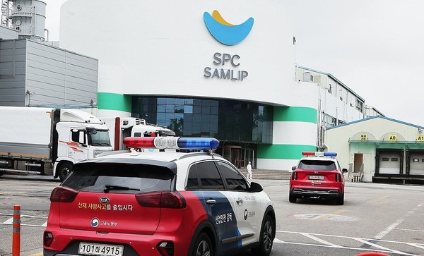 압수수색 진행 중인 SPC삼립 시화공장. 사진/연합뉴스