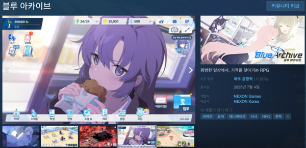 스팀으로 진출한 넥슨 서브컬처 모바일 게임 '블루 아카이브'