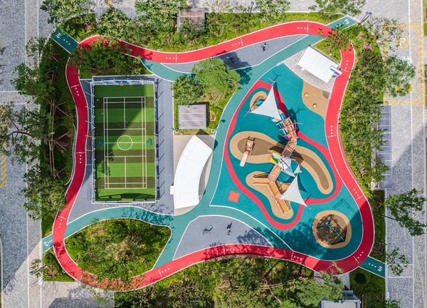  현대엔지니어링 힐스테이트 용인고진역에 적용된 ‘헬시 플레저 파크’ 전경