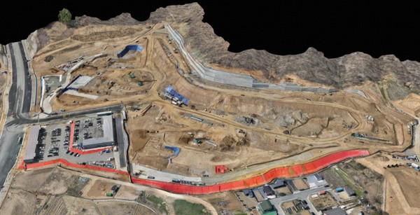 DL이앤씨) 드론 플랫폼으로 제작된 'e편한세상 탕정 마크센텀' 현장 전경