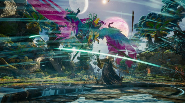 ‘우루구구 협곡’의 최종보스 신성한 아울도르의 악랄한 회오리 패턴. 최대한 보스에 가까이 붙어 싸우면서 장판 스킬까지 피해야 한다.